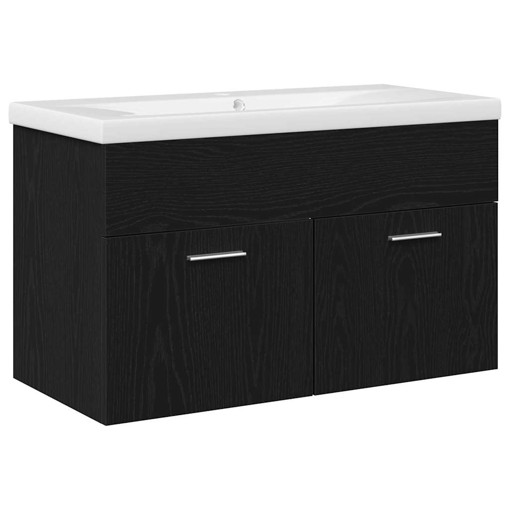 Mobile da Bagno Rovere Nero 80 x 38,5 x 46 cm Legno multistrato