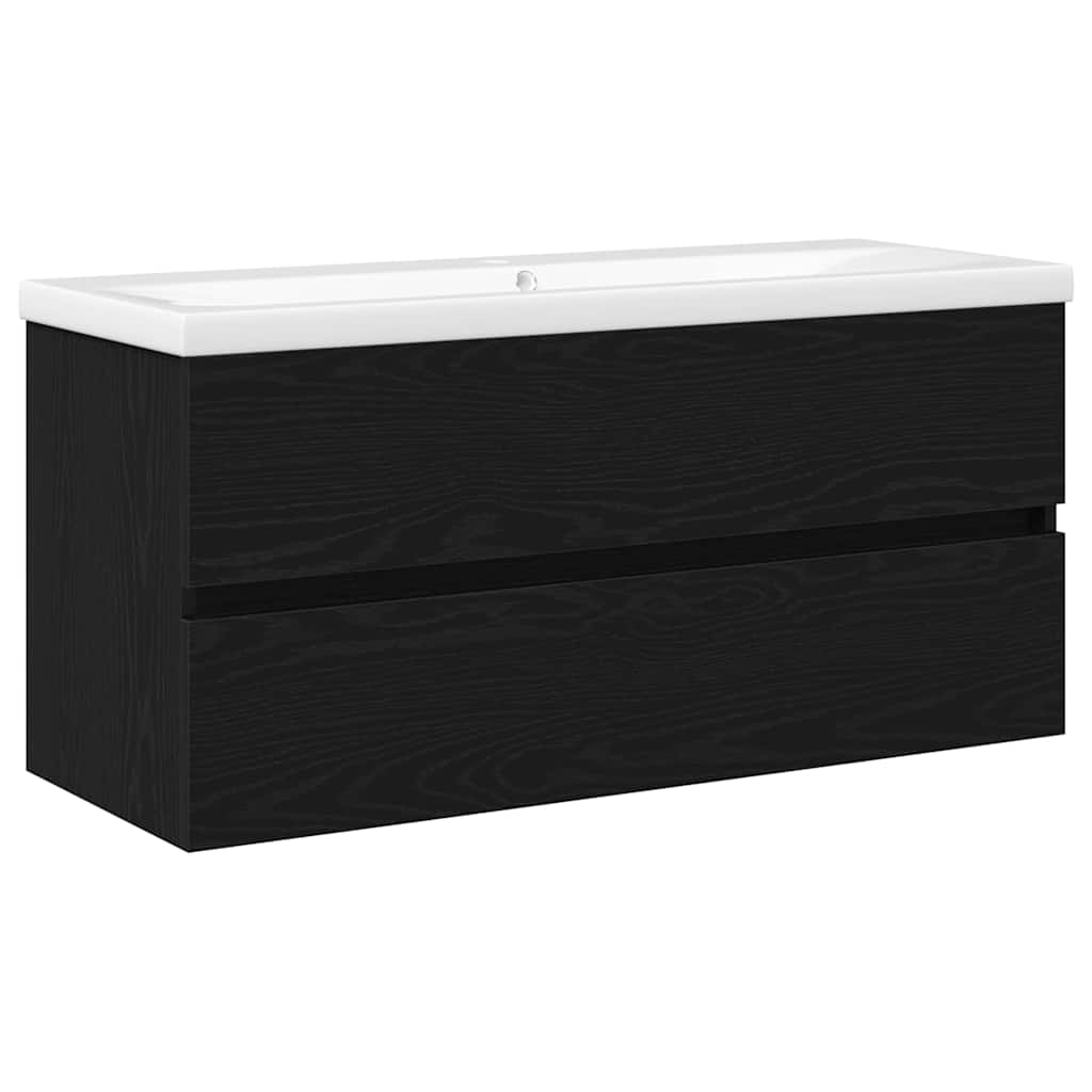 Armadio per Lavabo da Bagno Rovere Nero 100 x 39 x 62 cm