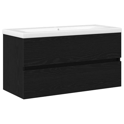 Armadio per Lavabo da Bagno Rovere Nero 90 x 39 x 62 cm