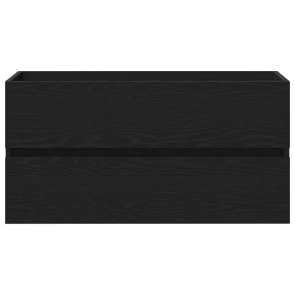 Armadio per Lavabo da Bagno Rovere Nero 90 x 39 x 62 cm