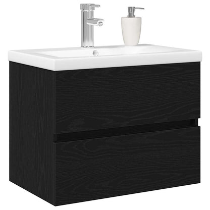 Armadio per Lavabo da Bagno Rovere Nero 60 x 39 x 62 cm | homemem39