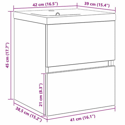 Armadio per Lavabo da Bagno Rovere Nero 80 x 39 x 62 cm