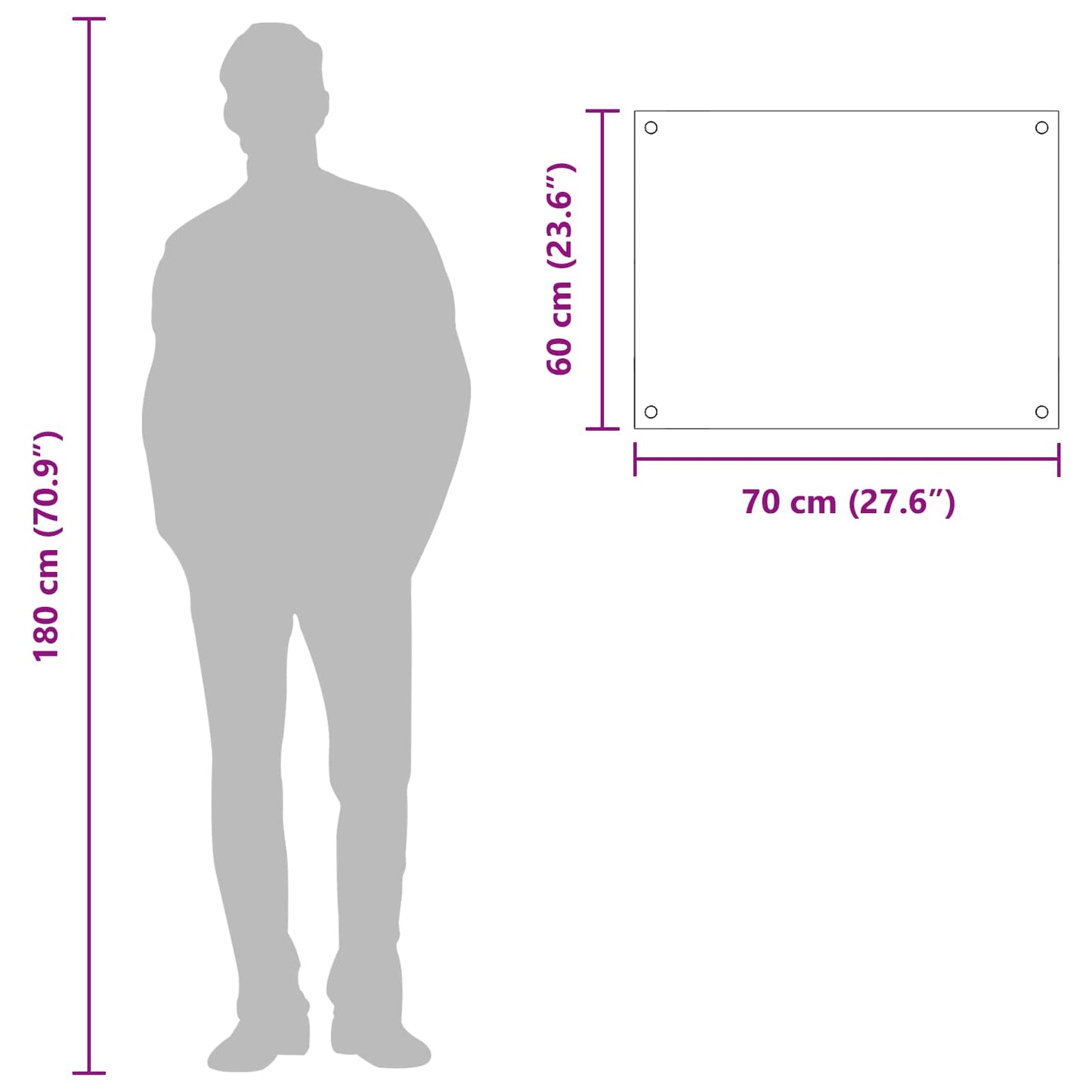 Rivestimento da Cucina Grigio scuro 70 x 60 x 0,6 cm