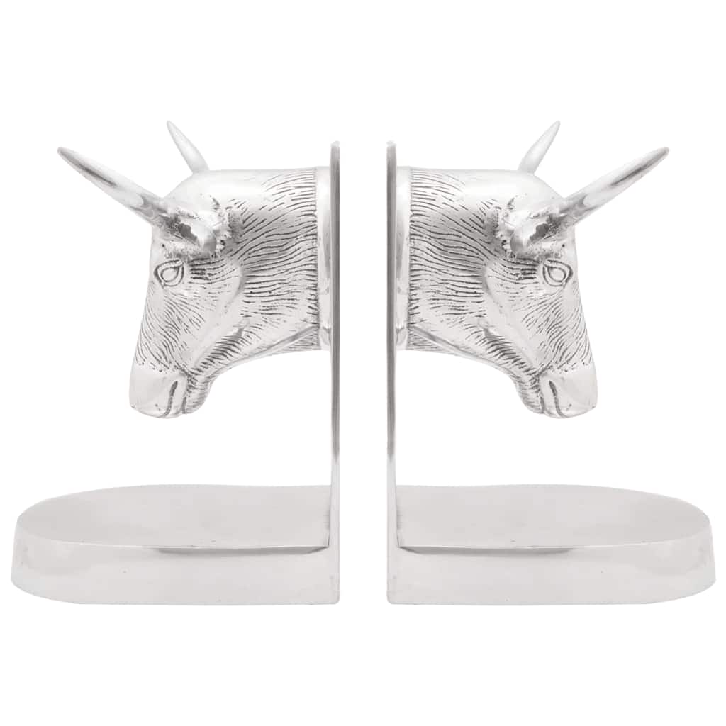 Fermalibri 2 pcs Argento 21.5 x 15.5 x 20 cm Alluminio - homemem39
