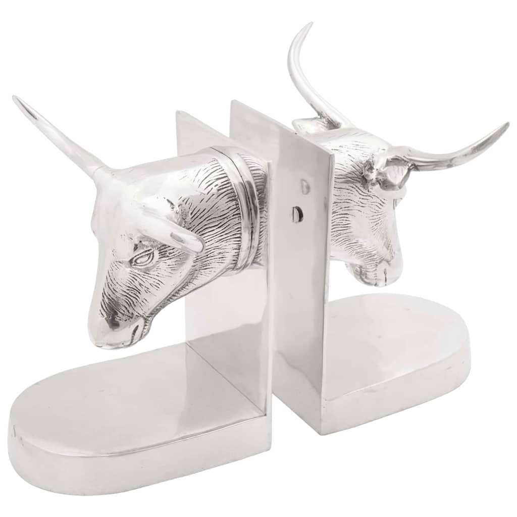 Fermalibri 2 pcs Argento 21.5 x 15.5 x 20 cm Alluminio - homemem39