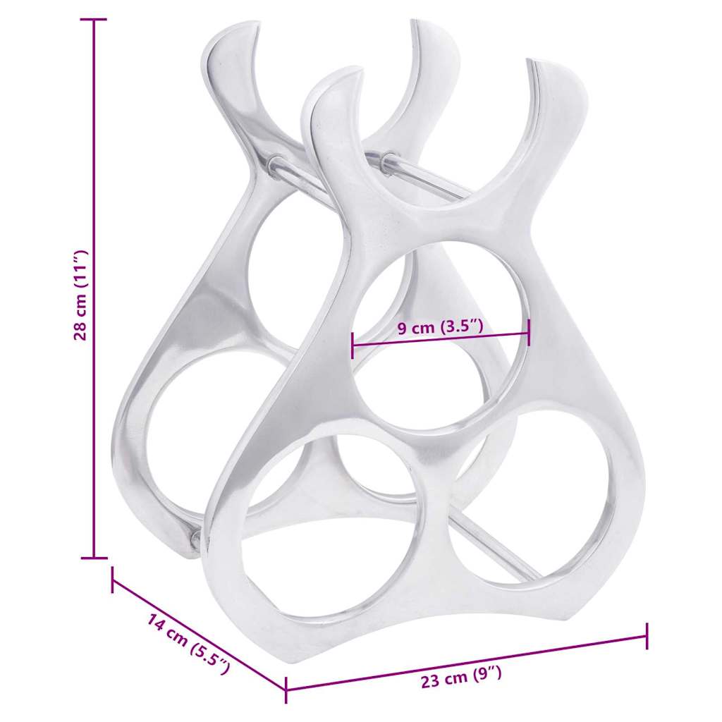 Portabottiglie Argento 23 x 14 x 28 cm Alluminio - homemem39