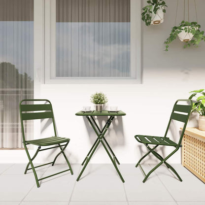 Sedia Pieghevole da Giardino 2 pcs Verde 42 x 52 x 82cm