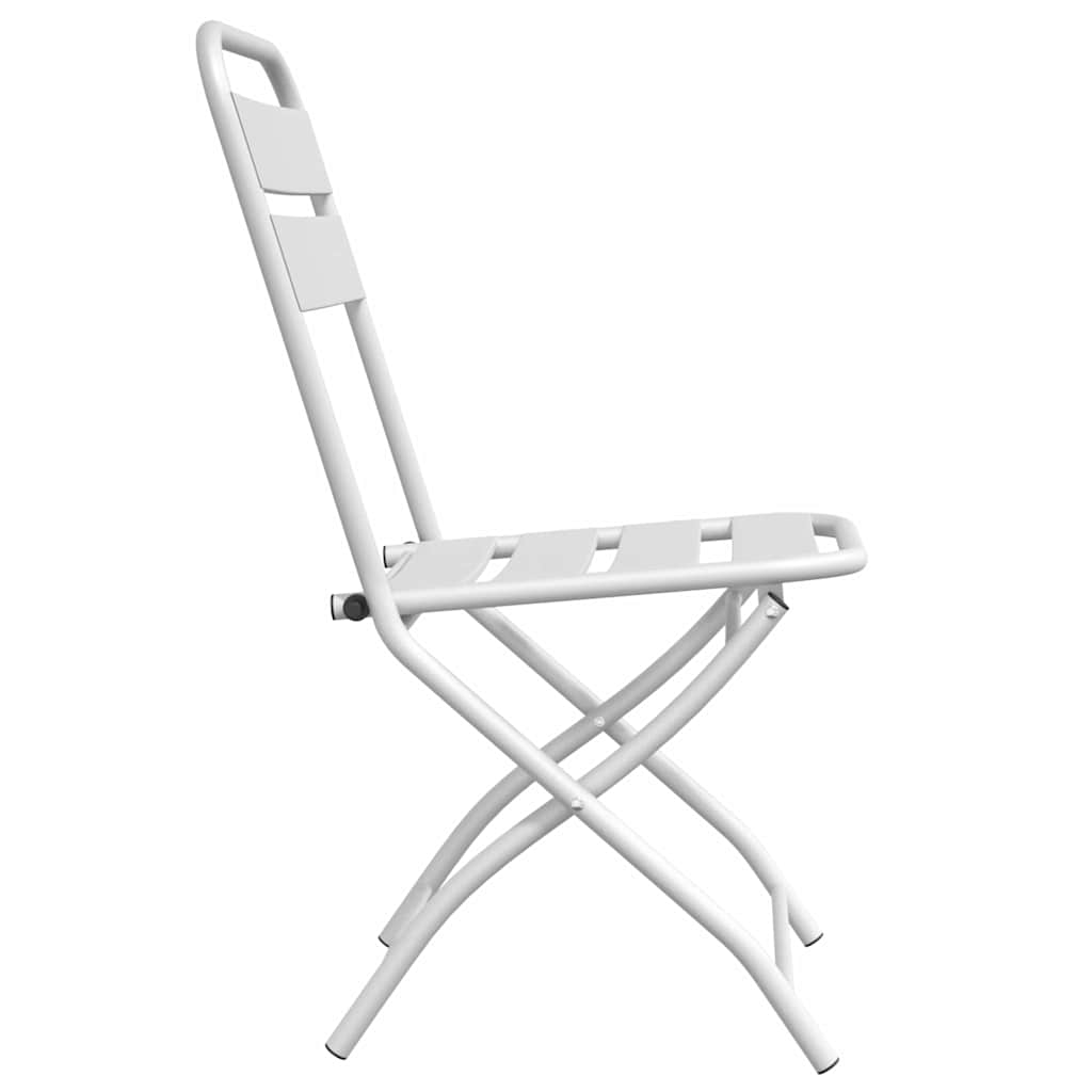 Sedia Pieghevole da Giardino 2 pcs Bianco 42 x 52 x 82cm