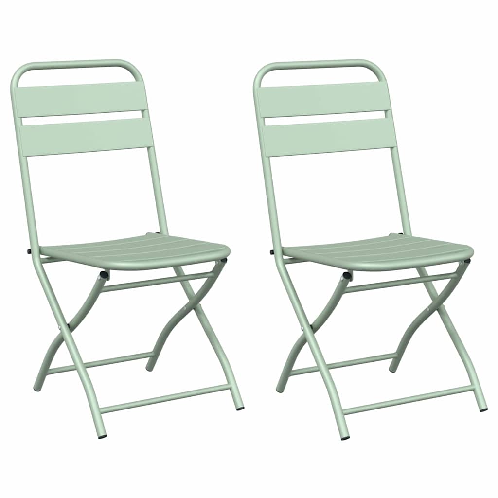 Sedia Pieghevole da Giardino 2 pcs Menta Leggera 42 x 52 x 82cm
