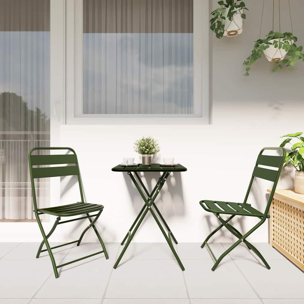 Set bistrot 3 pcs Verde scuro Acciaio - homemem39
