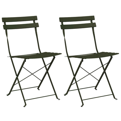 Sedia Pieghevole da Giardino 2 pcs Verde 42 x 46 x 82cm Acciaio - homemem39