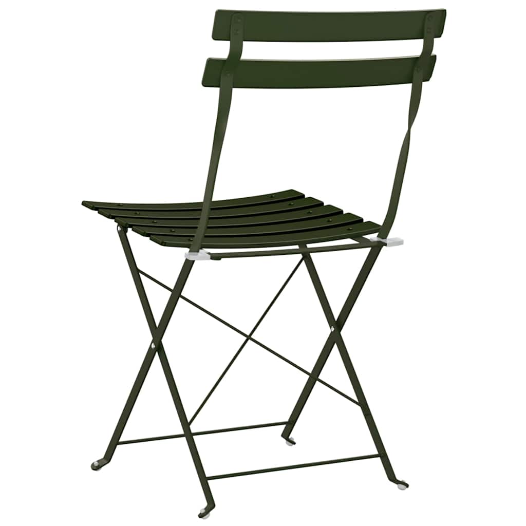 Sedia Pieghevole da Giardino 2 pcs Verde 42 x 46 x 82cm Acciaio - homemem39