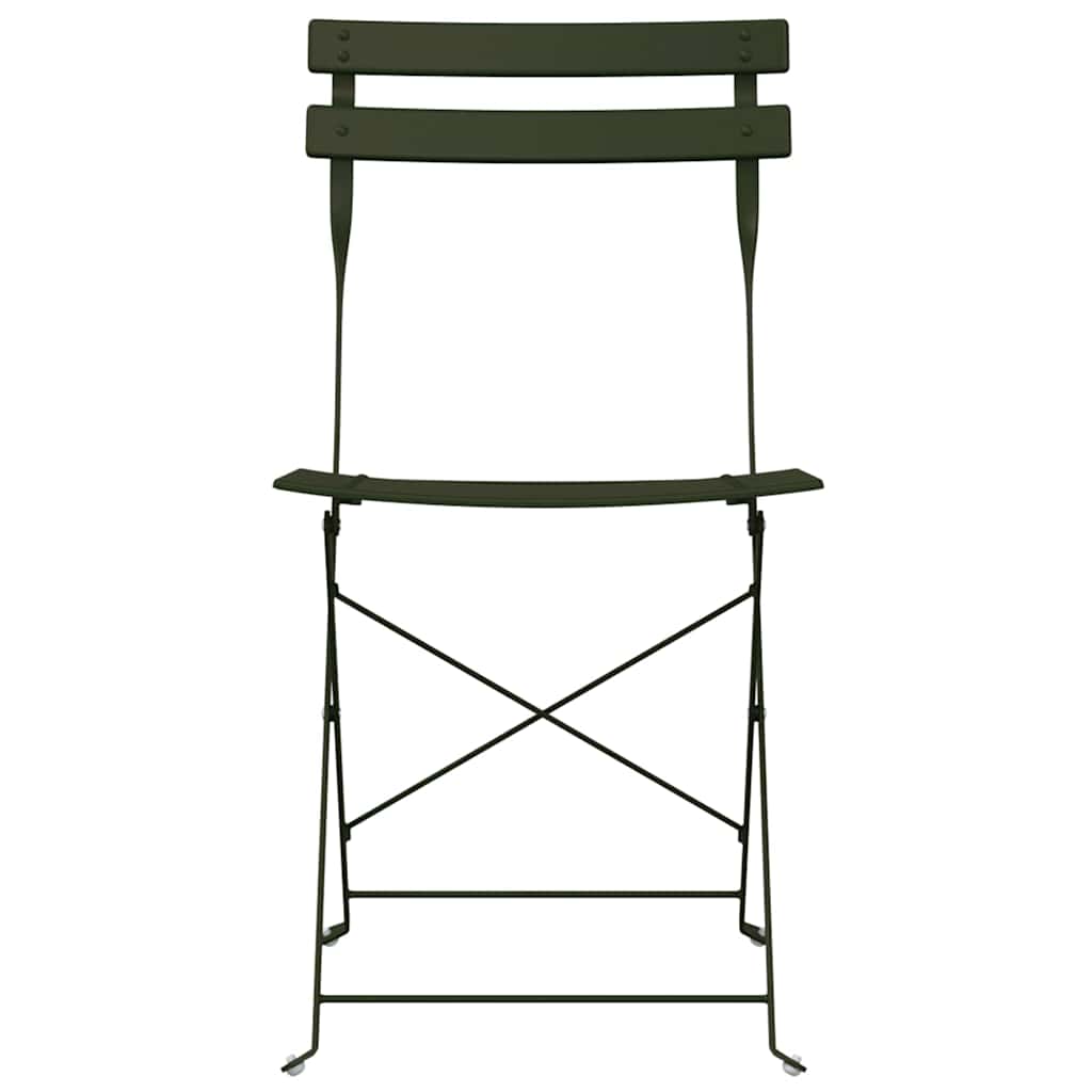 Sedia Pieghevole da Giardino 2 pcs Verde 42 x 46 x 82cm Acciaio - homemem39