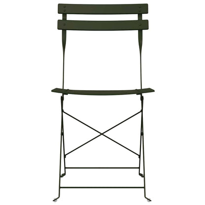 Sedia Pieghevole da Giardino 2 pcs Verde 42 x 46 x 82cm Acciaio - homemem39