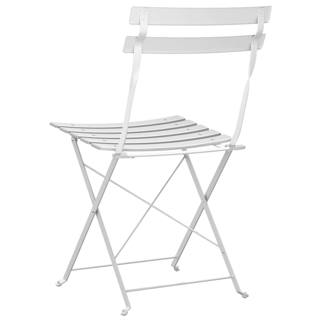 Sedia Pieghevole da Giardino 2 pcs Bianco 42 x 46 x 82cm - homemem39