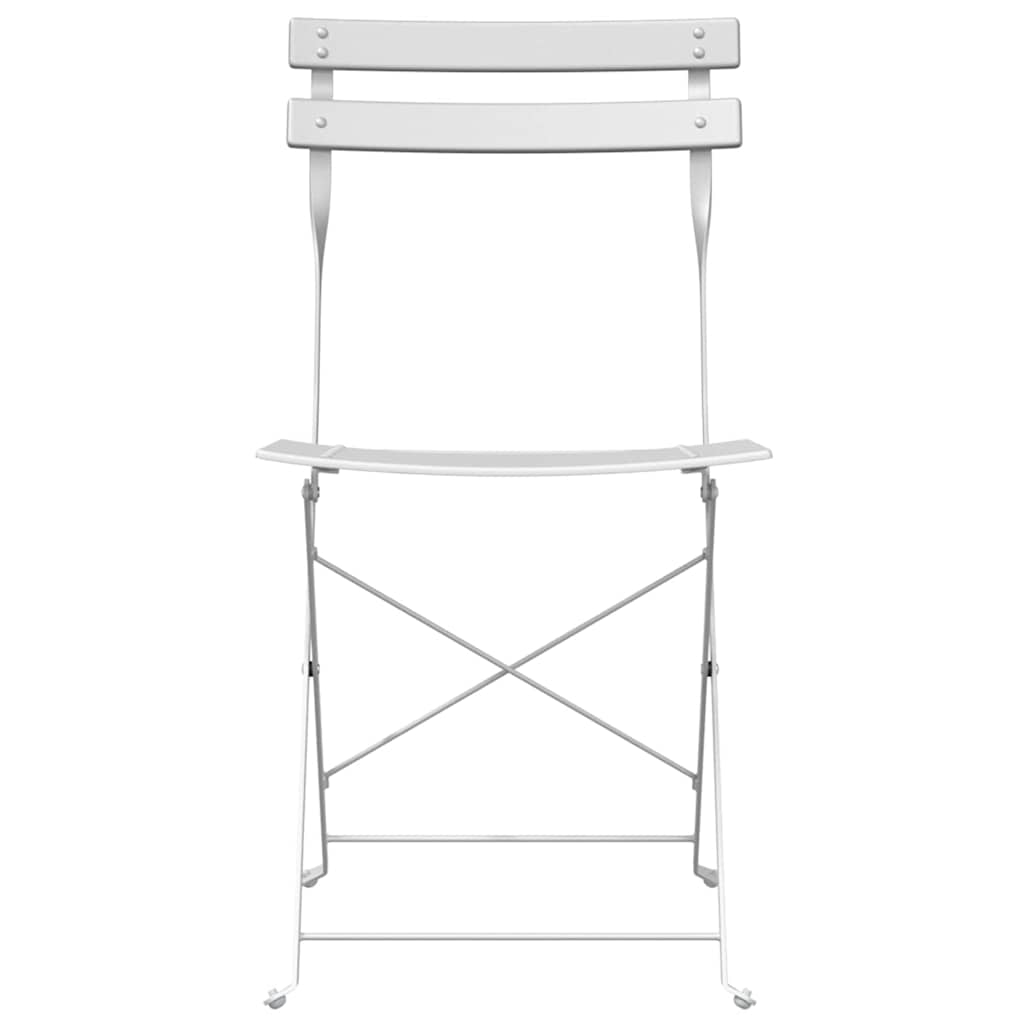 Sedia Pieghevole da Giardino 2 pcs Bianco 42 x 46 x 82cm - homemem39