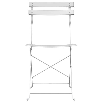 Sedia Pieghevole da Giardino 2 pcs Bianco 42 x 46 x 82cm - homemem39