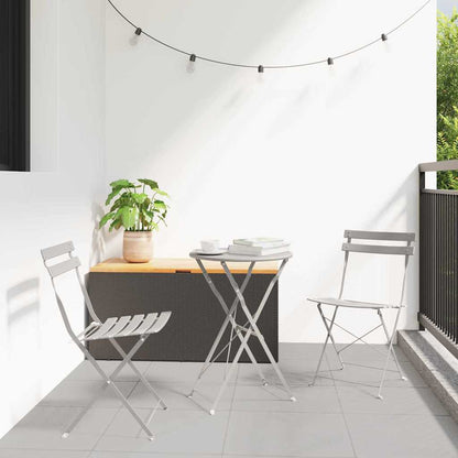 Sedia Pieghevole da Giardino 2 pcs Beige 42 x 46 x 82cm Metallo