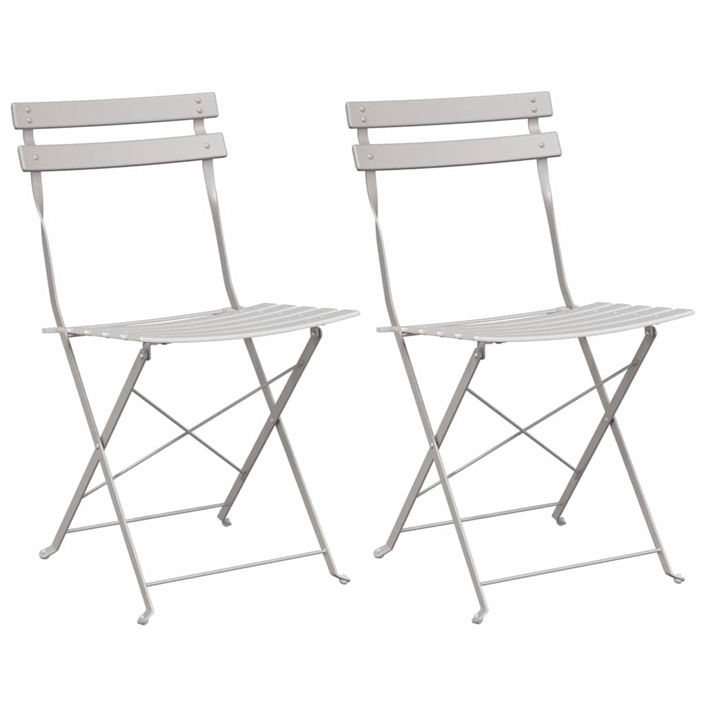 Sedia Pieghevole da Giardino 2 pcs Beige 42 x 46 x 82cm Metallo