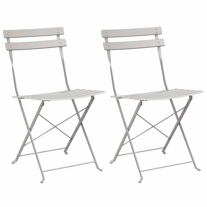 Sedia Pieghevole da Giardino 2 pcs Beige 42 x 46 x 82cm Metallo