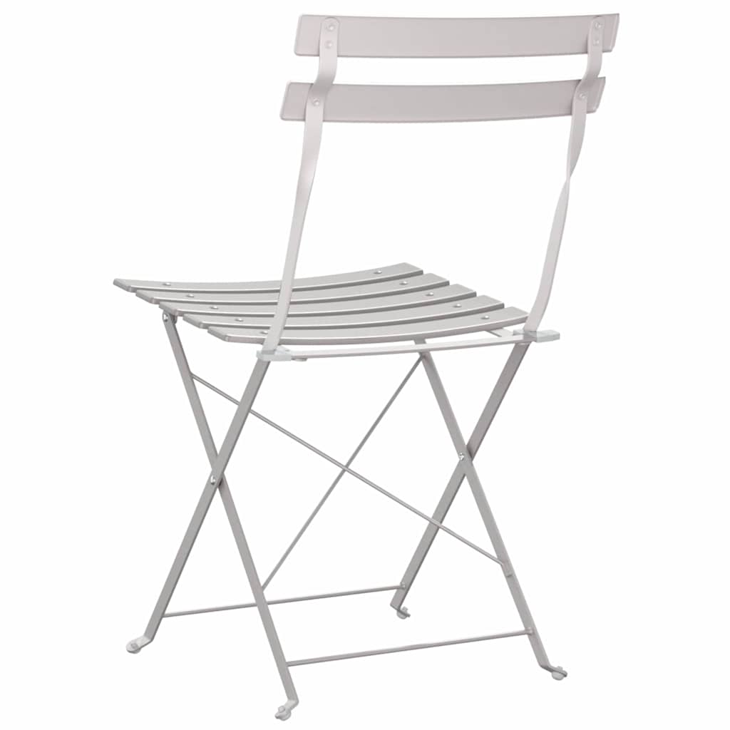 Sedia Pieghevole da Giardino 2 pcs Beige 42 x 46 x 82cm Metallo