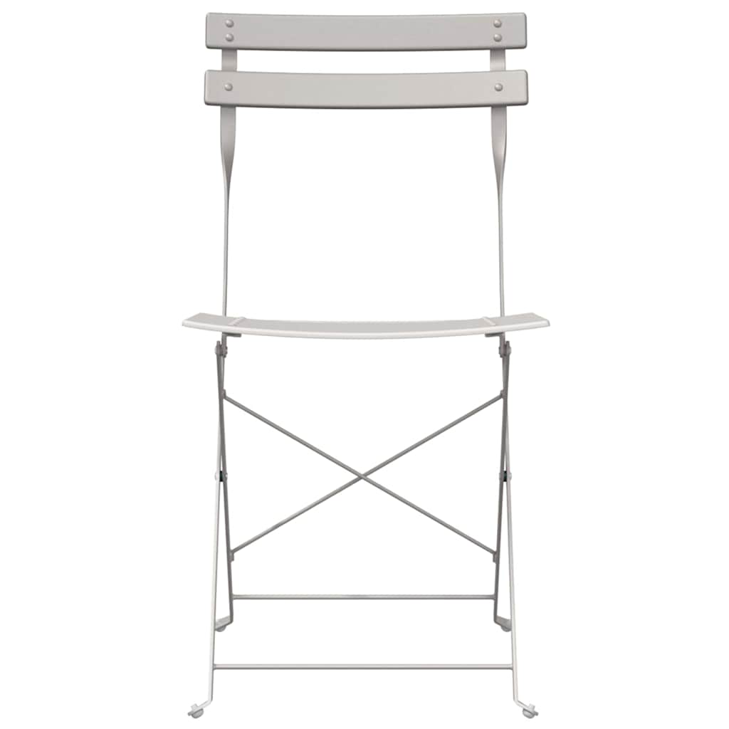 Sedia Pieghevole da Giardino 2 pcs Beige 42 x 46 x 82cm Metallo
