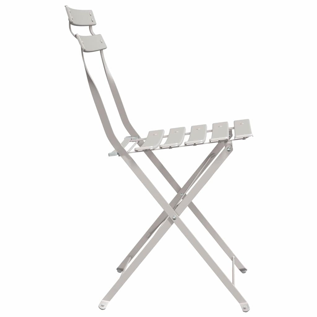 Sedia Pieghevole da Giardino 2 pcs Beige 42 x 46 x 82cm Metallo