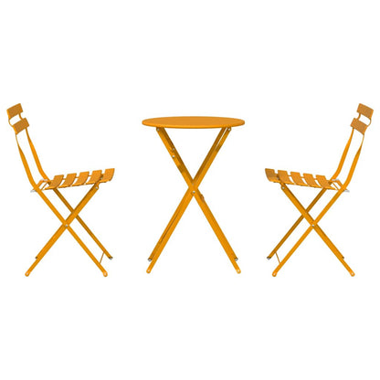 Set Bistro Pieghevole 3 pcs Senape Acciaio - homemem39