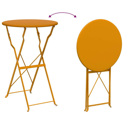Set Bistro Pieghevole 3 pcs Senape Acciaio | homemem39