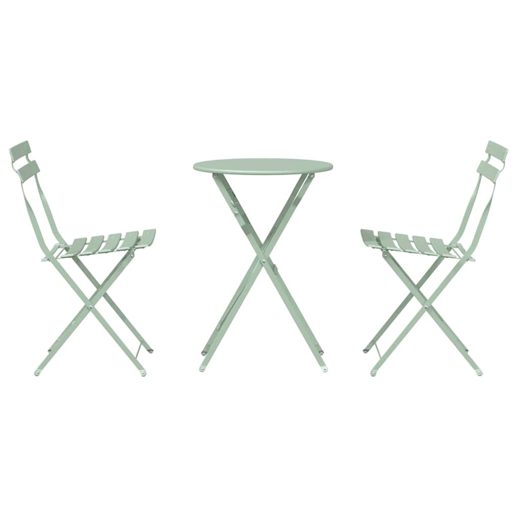 Set Bistro Pieghevole 3 pcs Menta Chiara Acciaio - homemem39