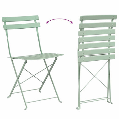 Set Bistro Pieghevole 3 pcs Menta Chiara Acciaio - homemem39