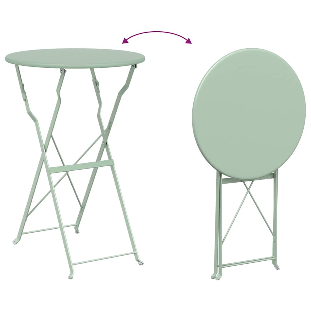 Set Bistro Pieghevole 3 pcs Spuma marina Acciaio | homemem39