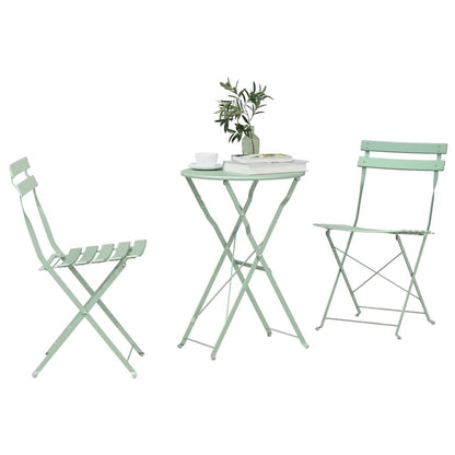 Set Bistro Pieghevole 3 pcs Menta Chiara Acciaio - homemem39