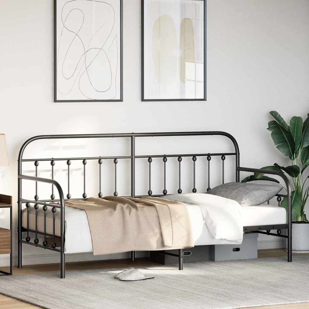 Struttura per letto di giorno Nero 75 x 190 cm | homemem39