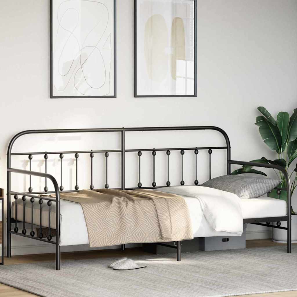 Struttura per letto di giorno Nero 90 x 200 cm | homemem39
