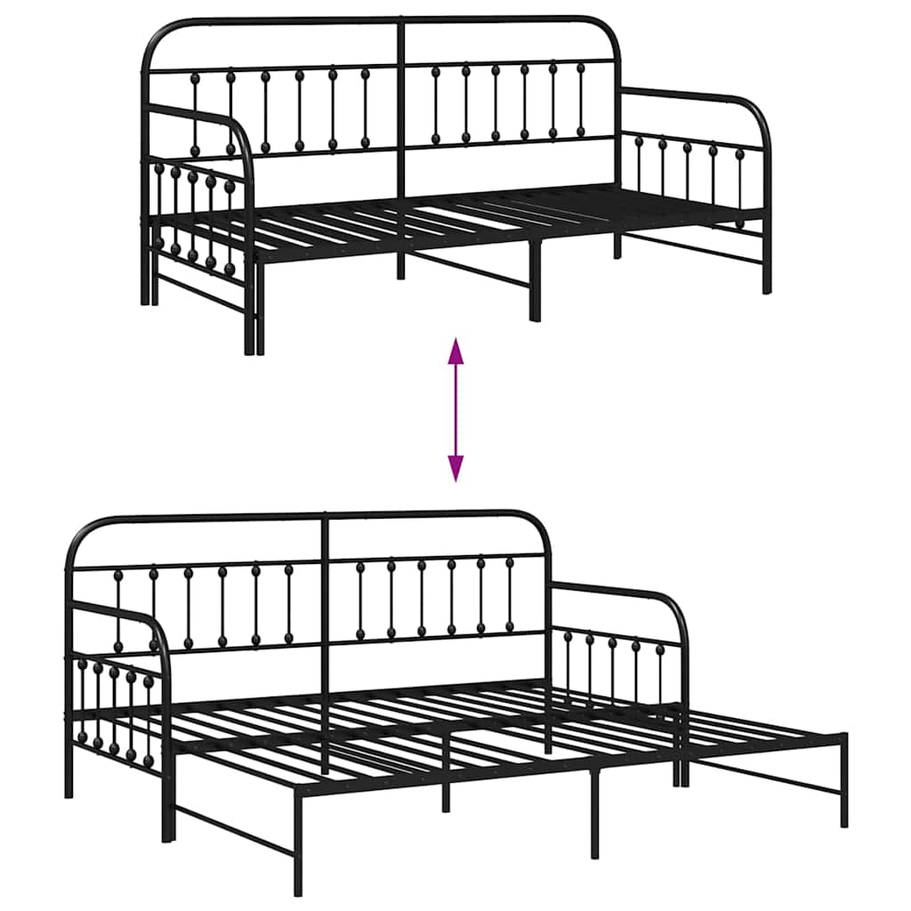 Struttura per letto di giorno Nero 90 x 200 cm | homemem39