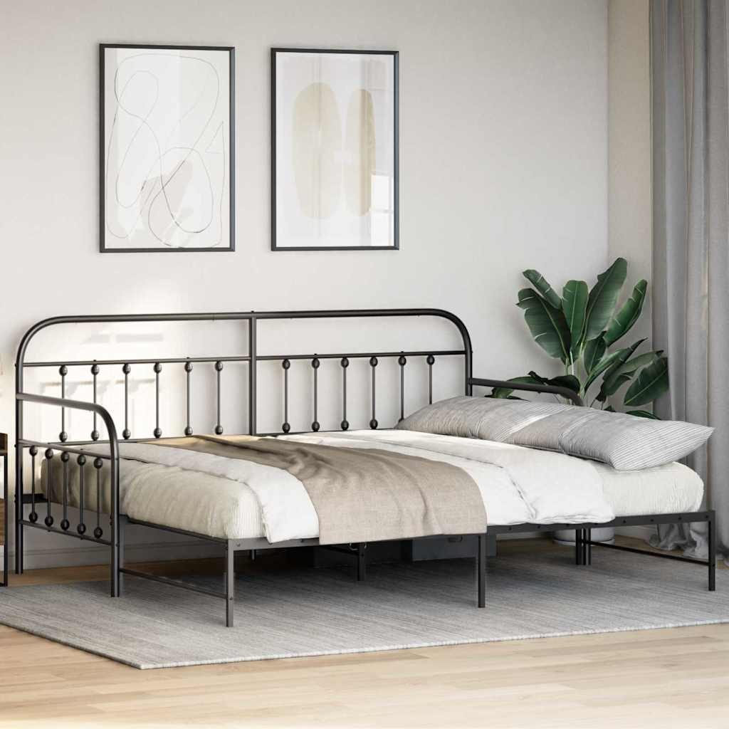 Struttura per letto di giorno Nero 100 x 200 cm | homemem39