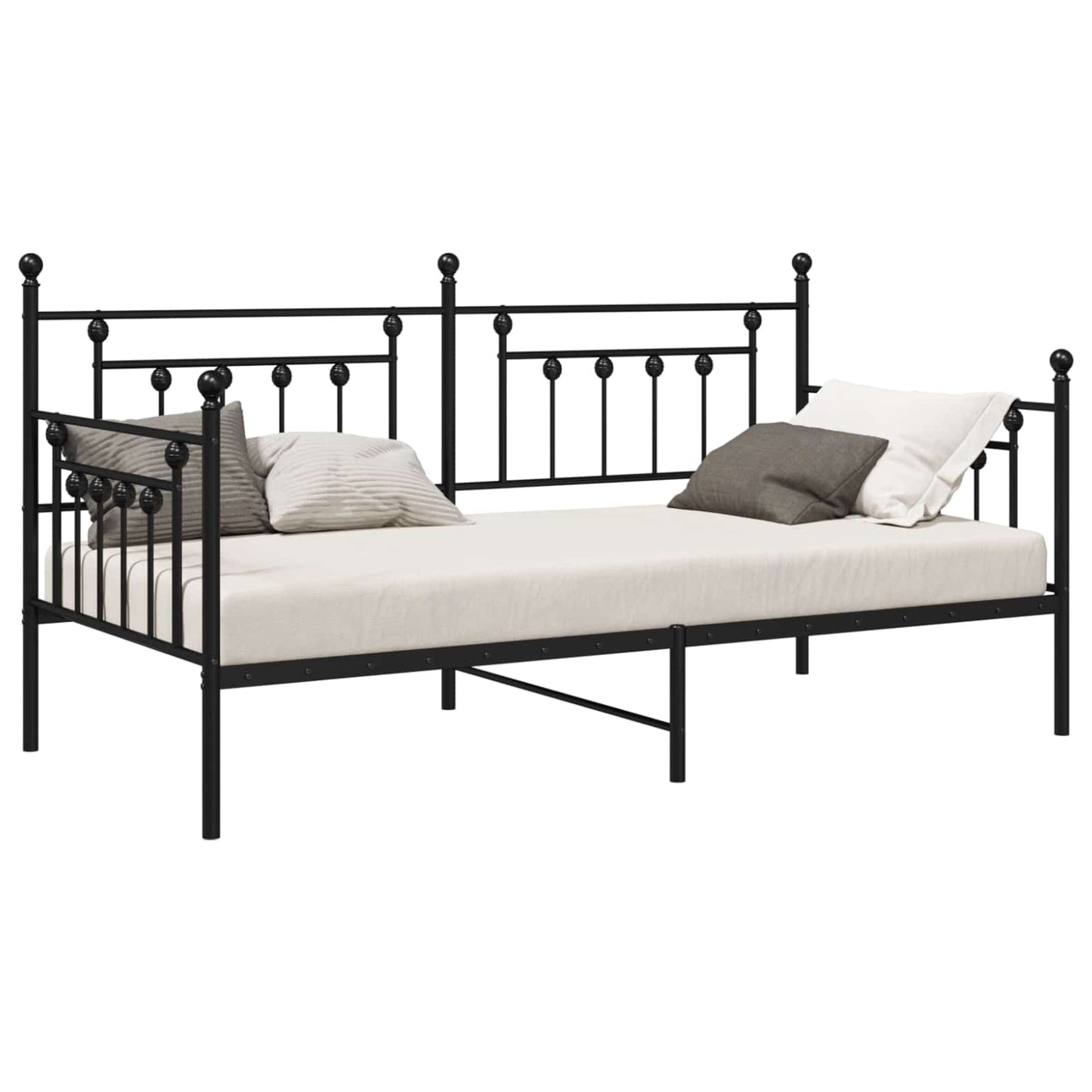 Struttura per letto di giorno Nero 107 x 203 cm Acciaio | homemem39