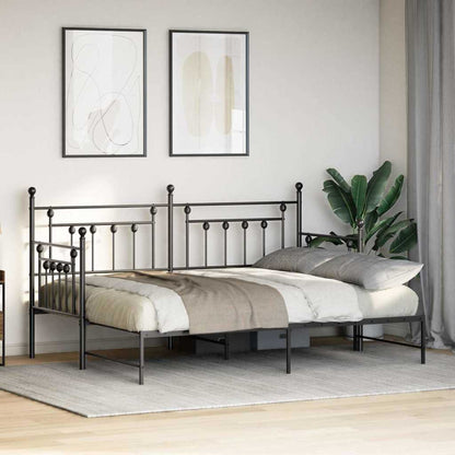 Struttura per letto di giorno Nero 75 x 190 cm Acciaio | homemem39