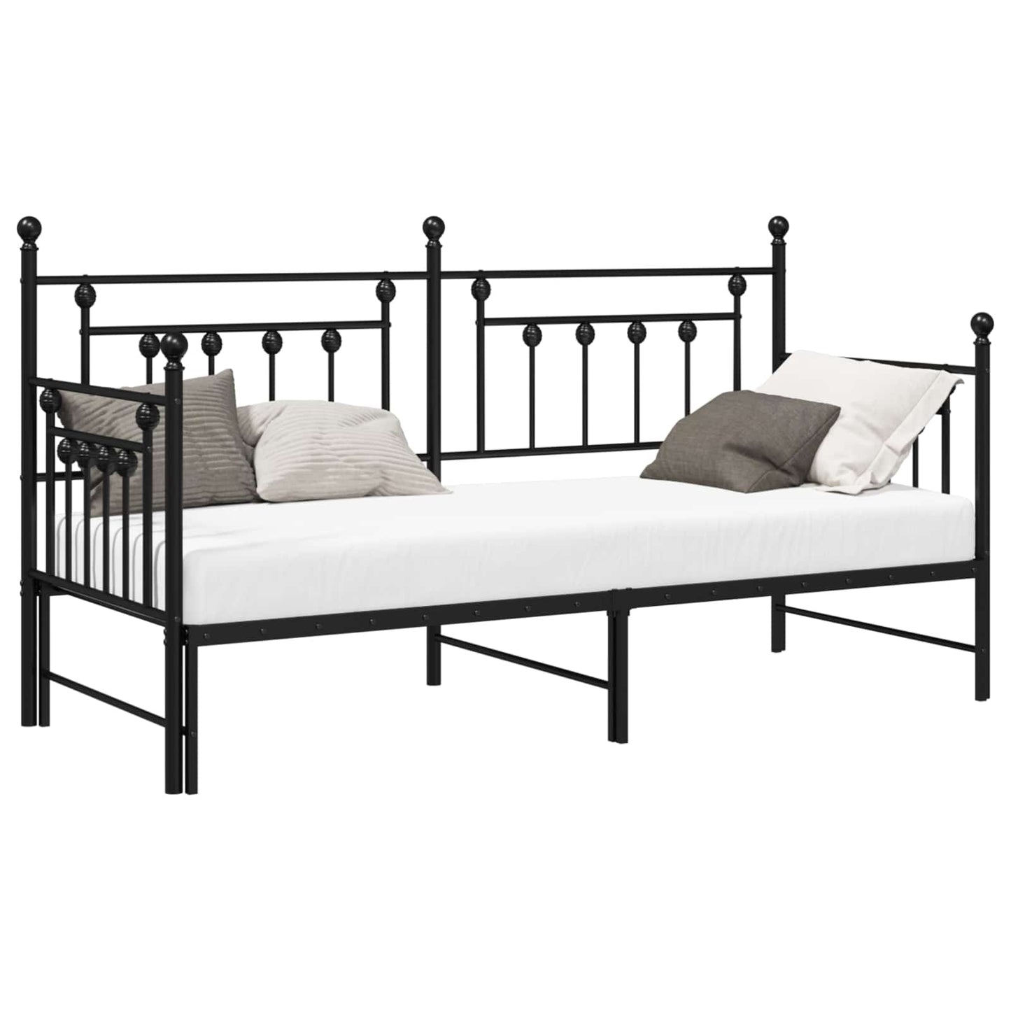 Struttura per letto di giorno Nero 75 x 190 cm Acciaio | homemem39