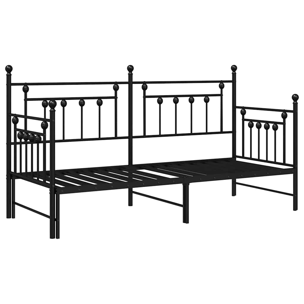 Struttura per letto di giorno Nero 75 x 190 cm Acciaio | homemem39