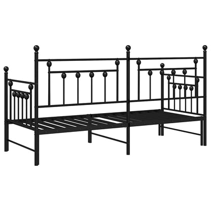 Struttura per letto di giorno Nero 75 x 190 cm Acciaio | homemem39