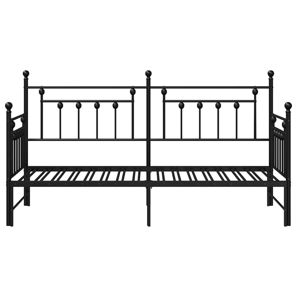 Struttura per letto di giorno Nero 75 x 190 cm Acciaio | homemem39