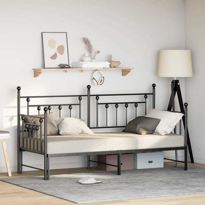Struttura per letto di giorno Nero 80 x 200 cm Acciaio