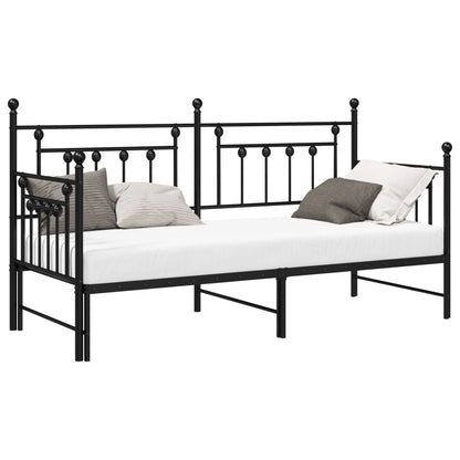 Struttura per letto di giorno Nero 80 x 200 cm Acciaio | homemem39