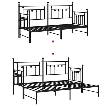 Struttura per letto di giorno Nero 80 x 200 cm Acciaio | homemem39