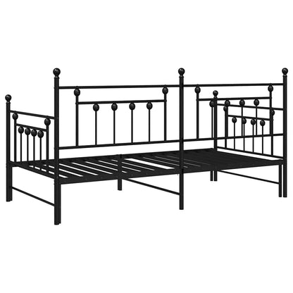 Struttura per letto di giorno Nero 90 x 190 cm Acciaio | homemem39