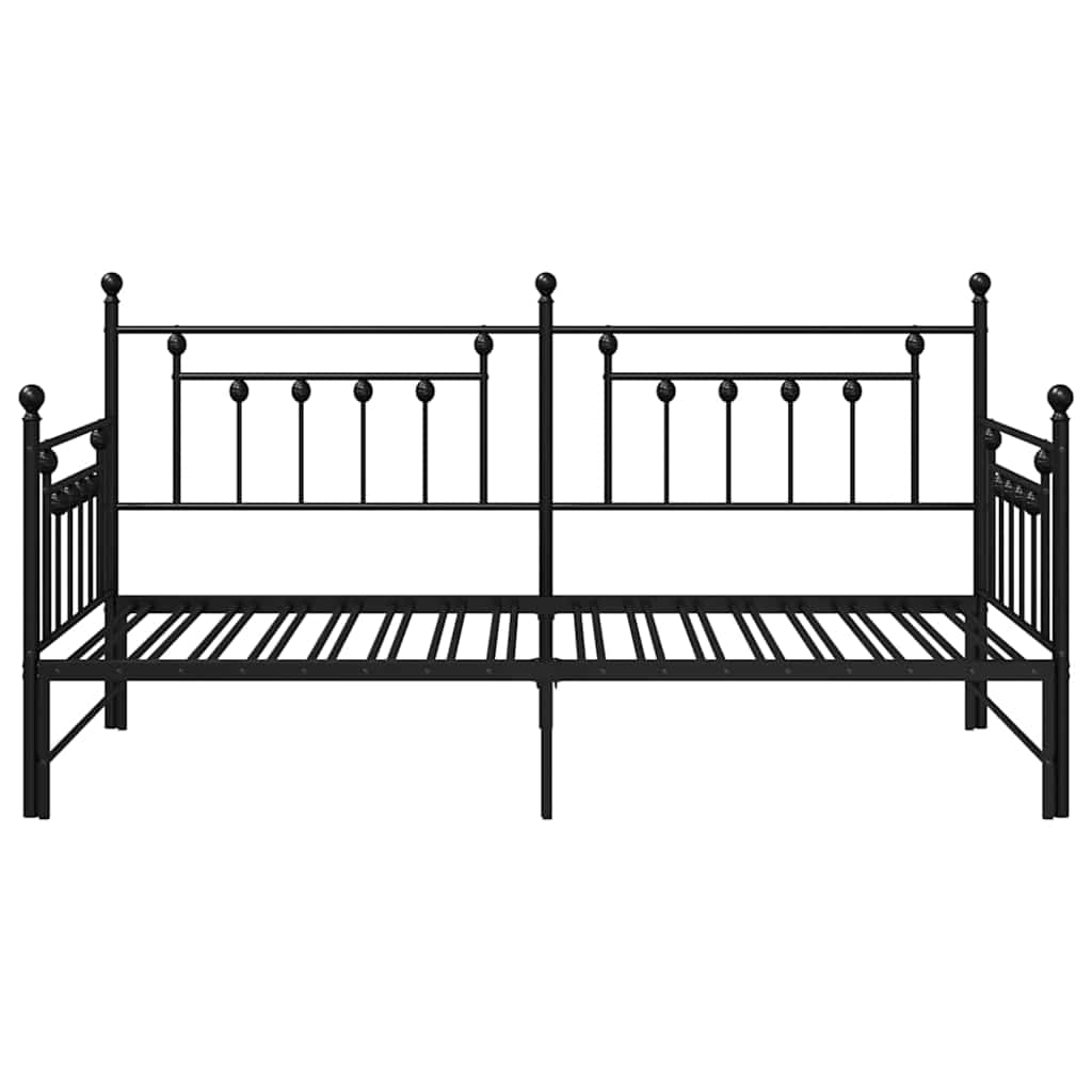 Struttura per letto di giorno Nero 90 x 190 cm Acciaio | homemem39