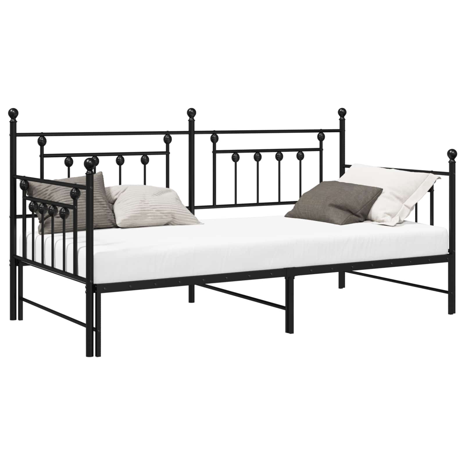 Struttura per letto di giorno Nero 100 x 190 cm Acciaio | homemem39