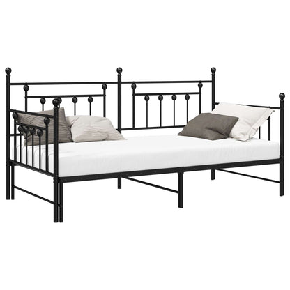 Struttura per letto di giorno Nero 100 x 190 cm Acciaio | homemem39
